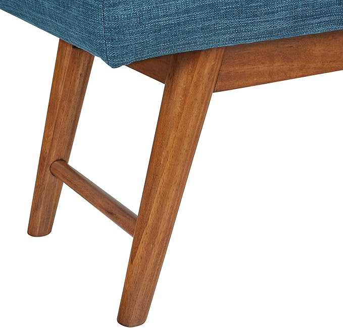 Amazon Basics Modern Haraden Upholstered Button-Tufted Bench, Blue, 16 x 44 x 17 in (Previously Rivet brand)-Ruum Studio Home