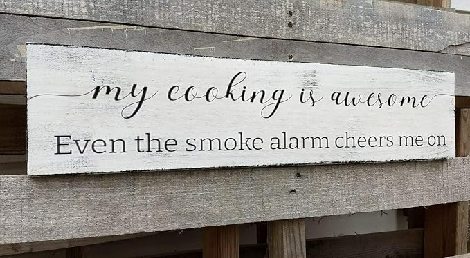 Funny Kitchen Sign, My Cooking is So Awesome, Farmhouse Kitchen Wall Decor,Rustic Quote Wooden Plaque Hanging for Housewarming (Cooking) 6x16 Inch-Ruum Studio Home