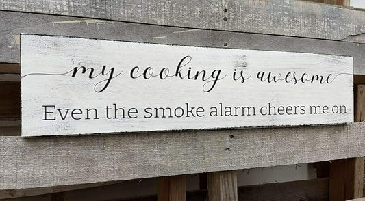 Funny Kitchen Sign, My Cooking is So Awesome, Farmhouse Kitchen Wall Decor,Rustic Quote Wooden Plaque Hanging for Housewarming (Cooking) 4x16 Inch-Ruum Studio Home