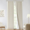 Vision Home Natural Pinch Pleated Full Blackout Curtains Linen Blended Room Darkening Window Curtains 120 inch for Living Room Bedroom Thermal Insulated Pinch Pleat Drapes with Hooks 10ft 40"Wx120"Lx2-Ruum Studio Home