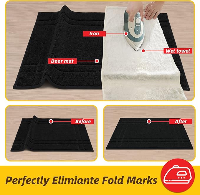 JSEI Entryway Rugs Doormat 24"x36", Non-Slip Dirt Trapper Door Mats Indoor, Washable Absorbent and Stain Resist Welcome Floor Mat for Front Door, Dog Door Mat, Muddy Wet Shoes & Paws, Black-Ruum Studio Home