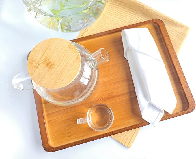 Bamboo Serving Tray – Two Sizes for Breakfast, Tea, Coffee & Snacks – Eco-Friendly Wooden Tray for Bed, Kitchen, Coffee Table, or Decorative Use-Ruum Studio Home