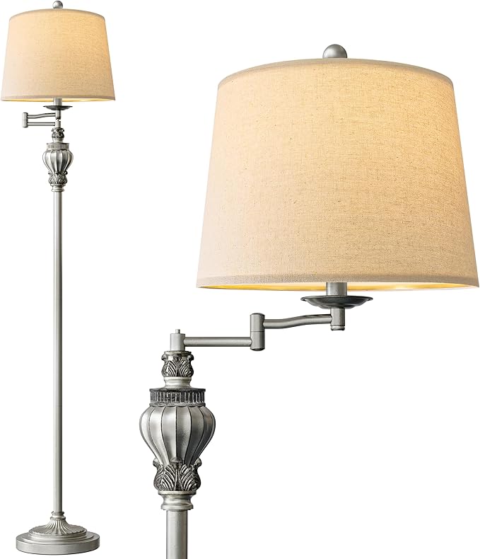 61" Vintage Floor Lamp with 350° Adjustable Swing Arm, Tall lamp Standing Lamp for Living Room Bedside Bedroom Nightstand Retro Farmhouse Mid Century Lamp Light Home Décor Office Gifts-Ruum Studio Home
