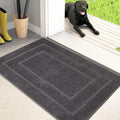 PURRUGS Dirt Trapping Door Mat 20in x 31.5in, Non-Slip/Skid Machine Washable Entryway Rug, Dog Doormat, Super Absorbent Welcome Mat for Muddy Wet Shoes and Paws, Grey-Ruum Studio Home
