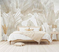 Banana Leaf Wallpaper Beige Tropical Plants Leaves Wall Mural Living Room Bedroom (Not Peel and Stick)-Ruum Studio Home