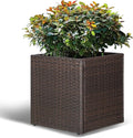 LEWIS&WAYNE Large Square Planter Box Handmade Wicker Tall Planters for Outdoor Plants with Removable Liners Modern Planter for Indoor Outdoor Garden Patio Front Porch - Brown, 17''x17''x18''-Ruum Studio Home