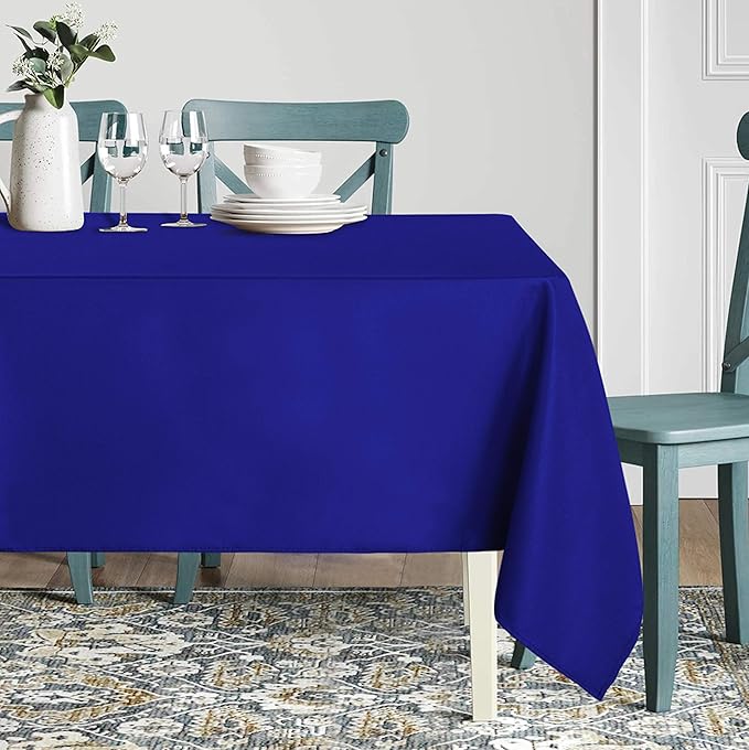 sancua Square Tablecloth - 54 x 54 Inch - Stain and Wrinkle Resistant Washable Polyester Table Cloth, Decorative Fabric Table Cover for Dining Tables, Buffet Parties and Camping, Blue-Ruum Studio Home