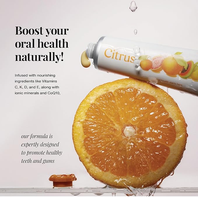 Revitin Toothpaste | Fluoride-Free Prebiotic Citrus Tooth Gel | No SLS, Gluten Free, Dye Free, GMO Free, No Sweeteners | Non-Toxic, Kid Approved, Pack of 5-Ruum Studio Home