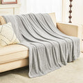 EMME Muslin and Fleece Throw Blanket Reversible - 50"*60" Grey Soft Warm Throw Blankets for Couch Bed Picnic Travel Bed-Ruum Studio Home
