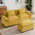 URRED Modular Sectional Sofa Comfy Cloud Couch, Modern Chenille Sofa Sleeper Deep Seat Couches with Ottoman/Pillows for Living Room (Yellow, 82.6''- L Shape)-Ruum Studio Home