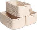 NaturalCozy 13.5”x8.5”x5.5” Storage Baskets for Shelves 3 Pack | Cotton Rope Woven Small Baskets for Organizing | Small Storage Bins for Nursery, Bathroom, Closet, Cube Shelf, Decorative, Gift-Ruum Studio Home