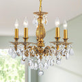 French K9 Crystal Maria Theresa Chandeliers, Luxury Vintage Pendant Light Fixture for Dining Room, Living Room, D18.3*H21~68 inch (Adjustable), Clear Crystal & Antique Bronze Finish Frame-Ruum Studio Home