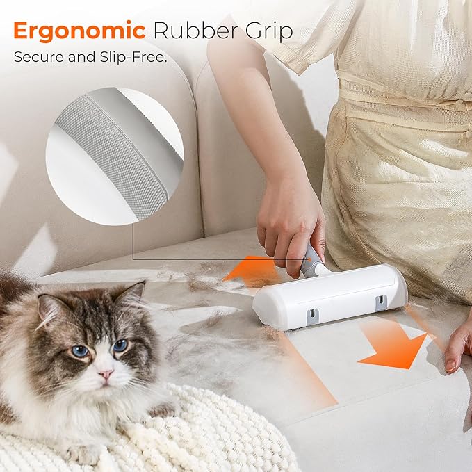 Pet Hair Remover - Reusable Lint Roller for Cats and Dogs, Effortlessly Removes Fur from Furniture, Carpets, Bedding, and Clothing, Static Cling Technology, Self-Cleaning Design-Ruum Studio Home