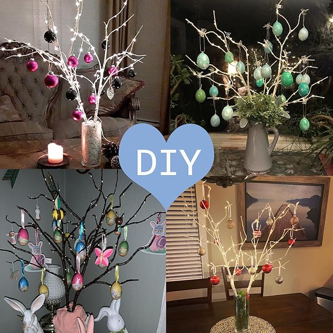 Fudios Lighted Branch Plug in with Timer Willow Branches with Fairy Lights for Vase Twig 32IN 150 LED Outdoor and Indoor Holiday Party Decor-Ruum Studio Home