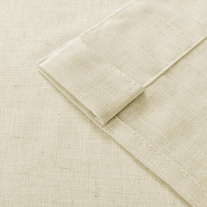 Joydeco Linen Curtains 90 Inch Length 2 Panel Sets,Light Filtering Curtains for Bedroom 37 Inch Wide Living Room Drapes with Back Tabs & Rod Pockets (W37 x L90 Inch, Linen)-Ruum Studio Home