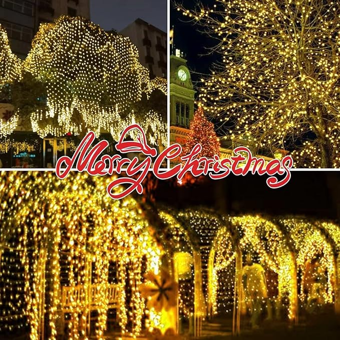 150LIGHTS Yellow Extra-Bright with End Connectors Christmas Decorative Lights 9.72m UL Certified Mini String Light Set Waterproof for Home Garden Holiday Christmas Tree Party Patio Wedding-Ruum Studio Home