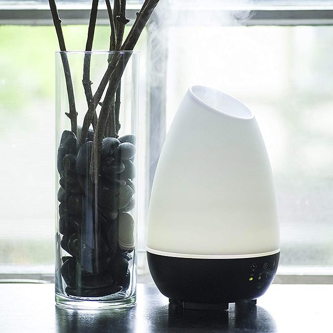 HealthSmart Essential Oil Diffuser, Cool Mist Humidifier and Aromatherapy Diffuser, FSA HSA Eligible with 500ML Tank for Large Rooms, Adjustable Timer, Mist Mode and 7 LED Light Colors, (Pack of 2)-Ruum Studio Home