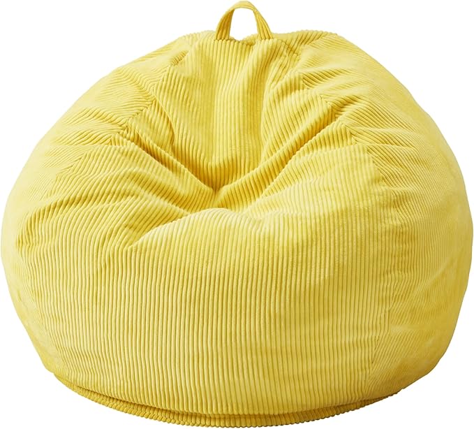Hobestluk 3.5FT Bean Bag Chair Adult Bean Bag Chair Large Bean Bag Chair with Filler Included Teardrop Bean Bag with Removable Cover for Bedroom Living Room - (Large, Yellow)-Ruum Studio Home