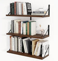 Heimlove Floating Shelves for Wall 24 Inches,8 Inches Deep Wall Bookshelf Mounted Display&Storage Wood Shelves for Kitchen Bathroom Laundry Living Room,Set of 3 (Walnut Color)-Ruum Studio Home