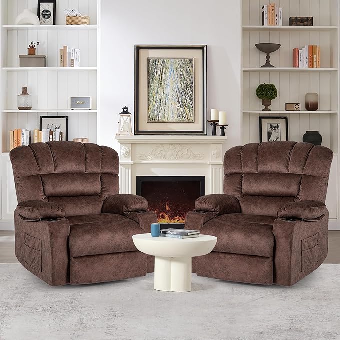 Recliner Chair Manual Modern Ergonomic Lounge Single Sofa Seat Living Room Lounge Recliners on Clearance Foam Filling-Ruum Studio Home