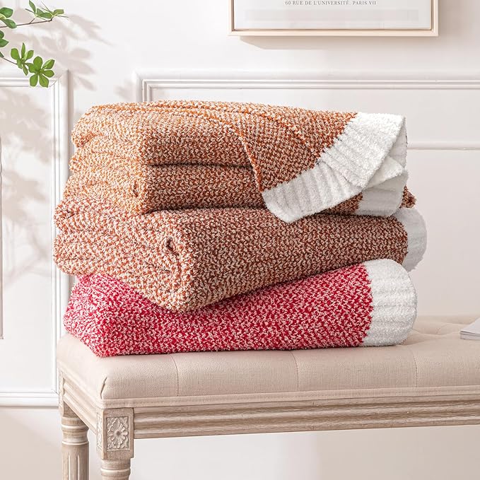MIULEE Red Super Soft Throw Blanket for Couch, Cozy Fluffy Warm Blankets Lightweight Knit Throw Blankets for Sofa, Bed, Chair, Living Room, Camping, Picnic, 60 x 80 inch-Ruum Studio Home