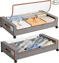 Yecaye Under Bed Storage with Wheels, 2 Pack Under Bed Storage Containers with Clear Lids & Label, XXL Large Lapacity Rolling Under Bed Drawers for Clothes, Shoes, Blankets-Ruum Studio Home