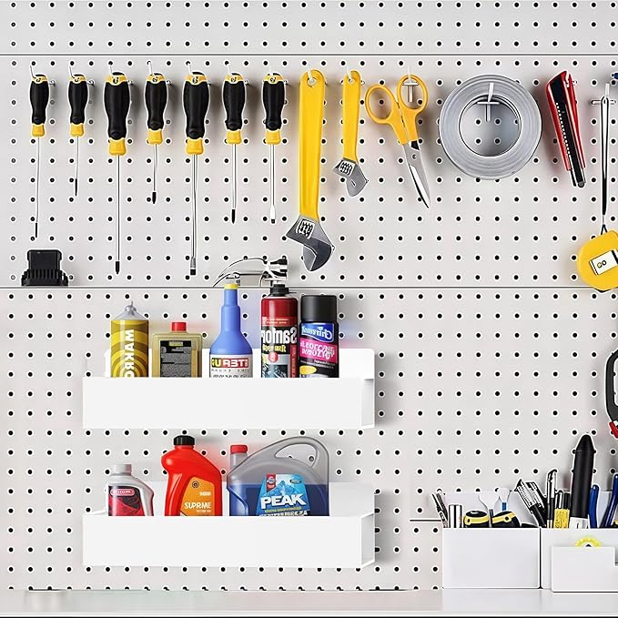 Magnetic Spice Rack Organizer for Fridge Seasoning Organizer for Kitchen Storage With Screw Magnetic Shelf for Oven, RV,Garage,Bathroom (White, 4pack)-Ruum Studio Home