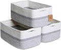 NaturalCozy 13.5”x8.5”x5.5” Storage Baskets for Shelves 3 Pack | Cotton Rope Woven Small Baskets for Organizing | Small Storage Bins for Nursery, Bathroom, Closet, Cube Shelf, Decorative, Gift-Ruum Studio Home