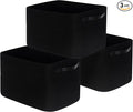 MINTWOOD Design 3-Pack Storage Baskets for Shelves, Decorative Baskets for Organizing, Woven Baskets for Storage, Book Basket Cube Bin Box, Pantry Closet, Shoe Organizer, Black / Black-Ruum Studio Home