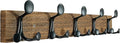 SKOLOO 24-Inch Wood Burnt Coat Rack Wall Mount with 5 Triple Hooks - Ideal for Family Entrances, Classrooms, and Pet Supplies Storage - Perfect Coat Hooks for Wall-Ruum Studio Home