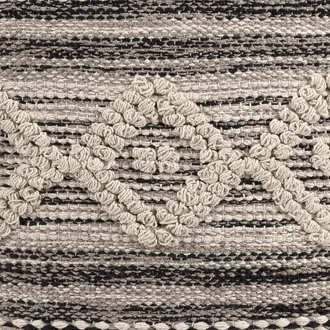 REDEARTH · Tufted Pouf Ottoman with Filler Textured Storage Cube Bean Bag Pouffe Footrest for Living Room, Bedroom, Nursery, Kidsroom; 100% Cotton (17.5"X17.5"X17.5", Diamond Virgule)-Ruum Studio Home