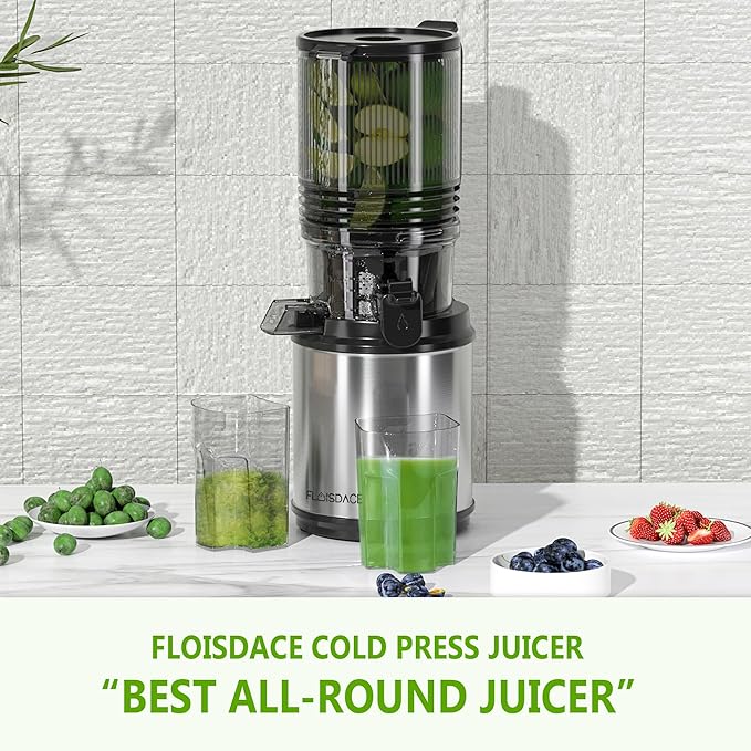 Cold Press Juicer – 6.5" Extra Large Feed Chute Fit Hands-Free Electric Masticating Juicer Machine, 350W Slow Masticating Juicer Machine for Whole Fruit and Vegetables – Easy Cleanup & Assembly-Ruum Studio Home