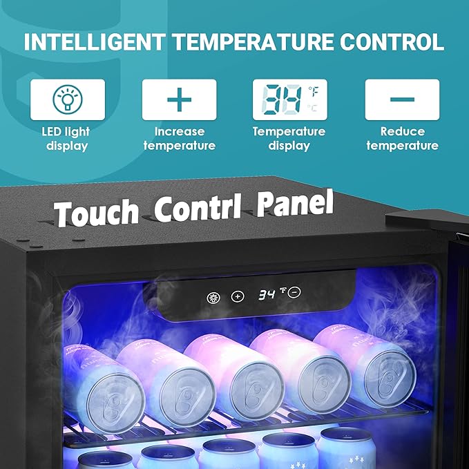 EUHOMY Beverage Refrigerator Cooler, 130 Can Mini Fridge with Glass Door for Soda Beer or Wine, Beverage Cooler for Home, Office, Bar with Adjustable Removable Shelves, Silver-Ruum Studio Home