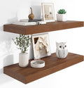 Heimlove 12" Deep Floating Shelves, 36 x 12 Inch Wall Mounted Long Floating Shelf with Invisible Brackets, for Home Decor, Bedroom, Kitchen, Living Room, Bathroom - 2 Pack, Walnut-Ruum Studio Home
