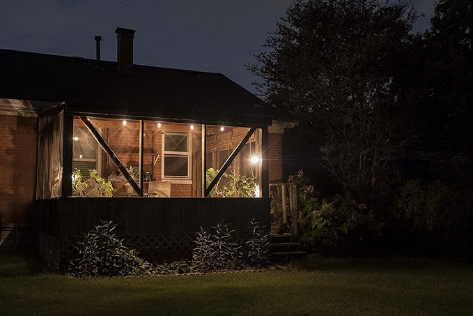 Enbrighten LED Bistro Outdoor String Lights, 24ft, 12 Shatter Resistant Lifetime Bulbs, 2200K Warm White, Weather Resistant, Indoor/Outdoor, Commercial Grade, Perfect for Backyard, Porch, Patio, 38356-Ruum Studio Home