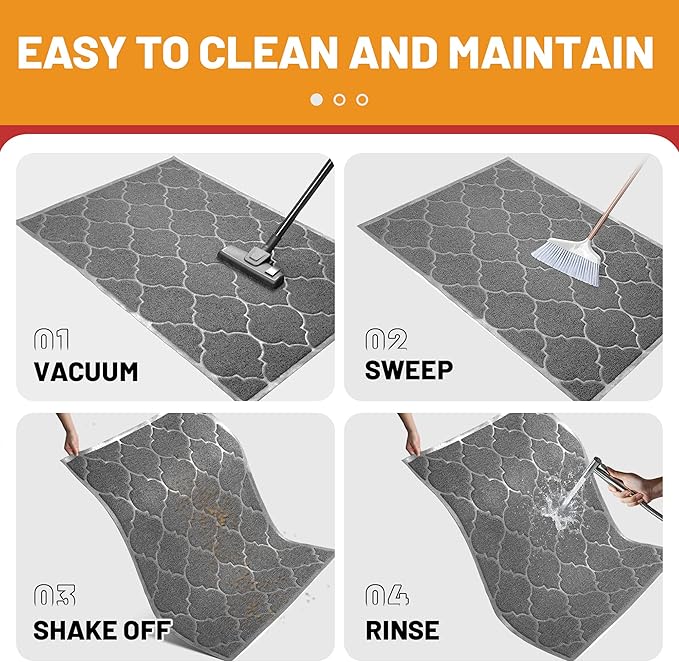 Cosyearn Door Mat, Front Door Mat, 46x35, Welcome Mats for Entryway,Garage,High Traffic Areas, Jumbo Size, Doormat Entrance, Waterproof Mat, Easy Clean, Outdoor Indoor Floor Mat,Non Slip (Grey)-Ruum Studio Home