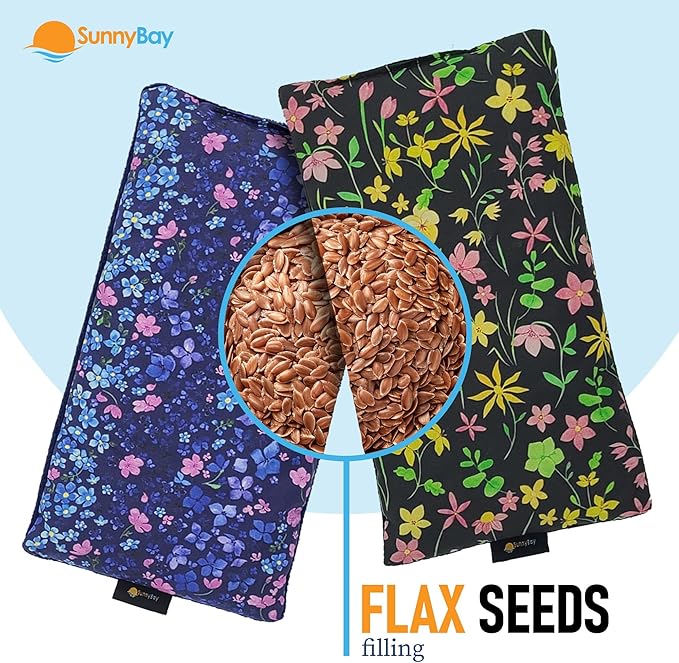 SunnyBay Small Microwave Heating Pad, Microwavable Versatile Cold/Heated Neck and Shoulder Wrap for Back Pain and More, Moist Heat Cotton-Fleece Pad, 6x11 Inches, Lilac and Green Flowers, Pack of 2-Ruum Studio Home