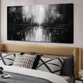 Large Abstract Canvas Wall Art for Living Room Large Size,Black and White Pictures Wall Art for Office 29 x 59 Inch-Ruum Studio Home