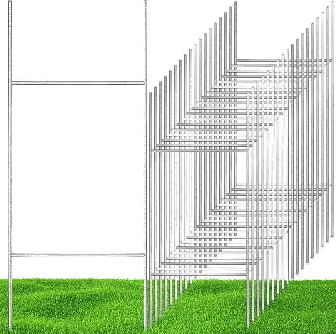 30 Pcs H Stakes for Yard Signs 30'' x 10'' Metal Heavy Duty H Frame Wire Stakes Weatherproof Metal Holder for 4mm 5mm Corrugated Signs Advertising Board Guidepost Yard Halloween Decor-Ruum Studio Home