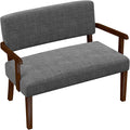 Accent Chair 2 Seat, Arm Chairs with Soft Seat and Armrests for Living Room, Love seat for Dining, Reading, and Waiting Rooms (Gray)-Ruum Studio Home