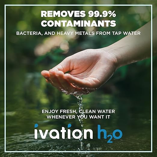 Ivation H2O Hot & Cold Countertop, Reverse Osmosis Water Filter, TDS Filter System, 4 Stage RO Water Filtration, 6 Temperature Presets, 3:1 Pure to Drain, Portable Plug-and-Play - White-Ruum Studio Home