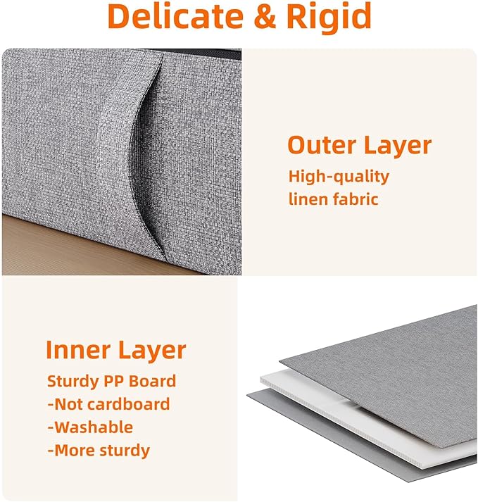 Vailando Under Bed Storage, 2 Pack Under Bed Storage Containers with Dividers, Firm Sides, Strong Zipper, 3 Reinforced Handles, 6 Inches Low Profile Underbed Storage Bins for Clothes, Blankets, Grey-Ruum Studio Home