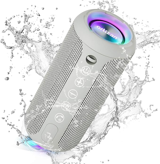 Ortizan Portable Bluetooth Speaker, IPX7 Waterproof Wireless Speaker with 24W Loud Stereo Sound, Outdoor Speakers with Bluetooth 5.0, 30H Playtime,66ft Bluetooth Range, Dual Pairing for Home-Ruum Studio Home