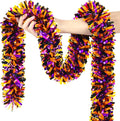 50FT Halloween Decorations Tinsel Garland, Orange Purple Black Shiny Metallic Tinsel Twist Hanging Streamers Garland for Halloween Birthday Home Tree Banister Indoor Outdoor Party Decor Supplies-Ruum Studio Home
