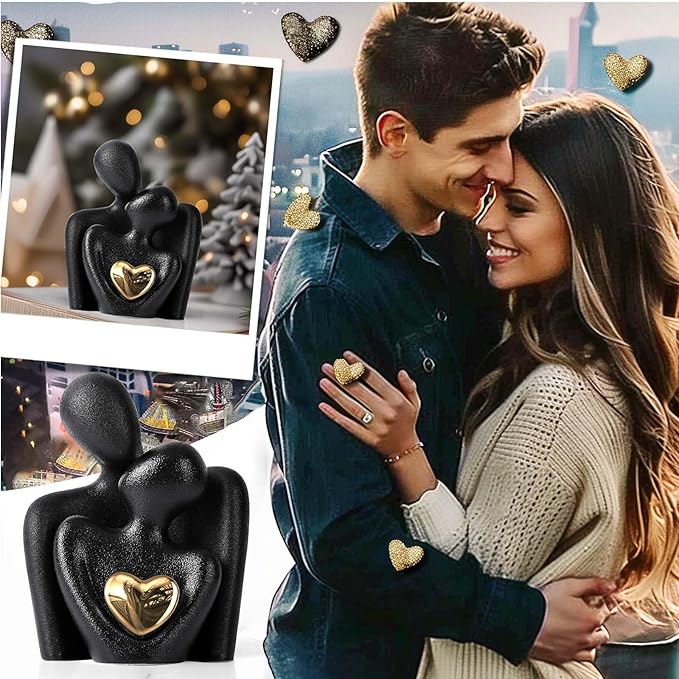 XMGZQ Mini Couple Statue Tv Stand Decor Items for Living Room Home Decor,Bedroom Decor for Couples Sculpture for Anniversary Wedding,Love Gifts for Couples 2025,Knick Knacks for Shelves-Ruum Studio Home