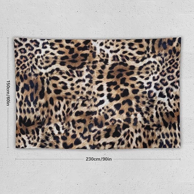 HZOHNAGO Leopard Print Tapestry Nature Wildlife Vintage Cheetah Fur Spot Animal Skin Wild Animals Spots Printed Wall Tapestry Painting Wall Hanging for Bedroom Living Room Dorm 90" W x 60" H-Ruum Studio Home