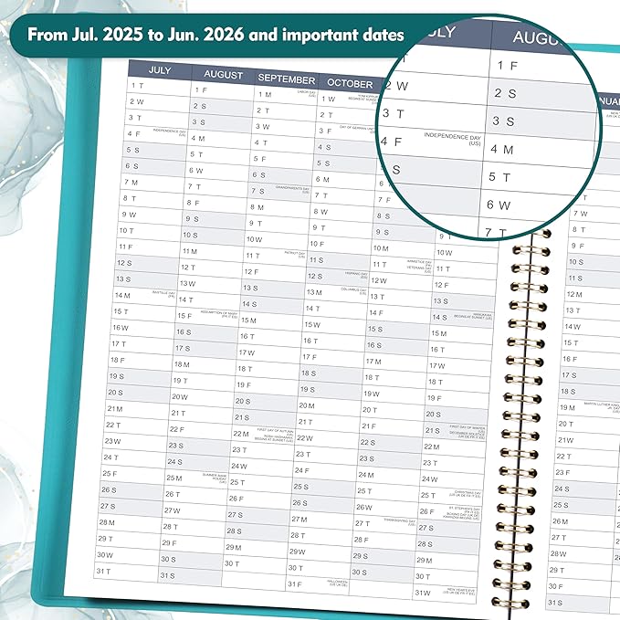 2025-2026 Weekly Appointment Book - Appointment Book 2025-2026 with Soft Cover, Jul 2025 - Jun 2026, 8.26"x 11.4", Daily/Hourly Planner with Tabs, 15 Minutes, Wirebound - Green-Ruum Studio Home