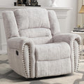 CANMOV Manual Recliner Chair, Classic and Traditional Manual Recliner Chair with Comfortable Arms and Back Single Sofa for Living Room, White Grey-Ruum Studio Home