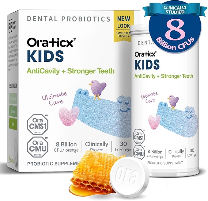 Kids Dental Probiotics for Anti-Cavity + Healthy Teeth and Gums, 8 Billion CFU Probiotics for Oral Health, Yogurt Flavor 1-PK-Ruum Studio Home