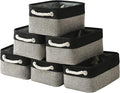 TcaFmac Storage Basket for Shelves - Small 6 Pack Fabric Storage Bins for Organizing, Collapsible Storage Cubes with Handle for Closet Cloth Toy Gift Kids (Black & Grey 11.8 x 7.8 x 5.2 inch)-Ruum Studio Home